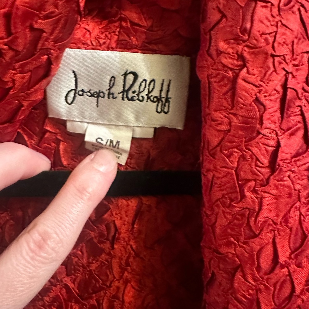 Joseph Ribkoff Textured Red Jacket - Picture 2 of 7